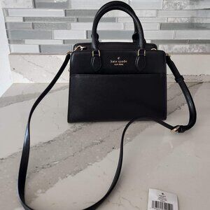 kate spade NY - Madison Small Crossbody Satchel - Black Saffiano Leather
